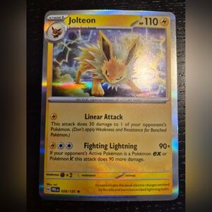 Pokemon Jolteon Holo Yellow and Brown Card